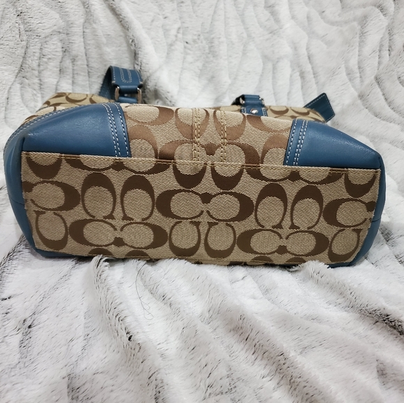 COACH SLATE BLUE HAMPTON TOTE PURSE - Picture 6 of 8